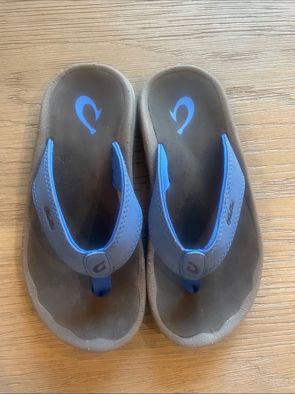 OluKai Kids Soft Footbed with Blue Straps Flip Flops